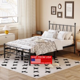 Single Size Bed Frame Heavy-Duty Platform with Metal Slats Support No Box Spring Needed/Easy Assembly Matte Blackcolor: AL-9005, size: 202*103*99.5cm