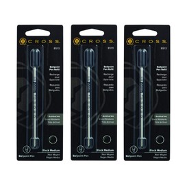Cross Medium Ballpoint Pen Refill - Black (Pack of 3)