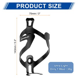 sourcing map Bike Water Bottle Holder Lightweight Alloy Universal Bicycle Bottle Cages Cycling Cup Holder with Screws for MTB Mountain Road Gravel, Black