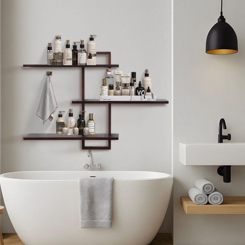 PHOENANCEE 3 Tier Wall Shelves,Decorative Floating Shelf for Wall,Plants Photo