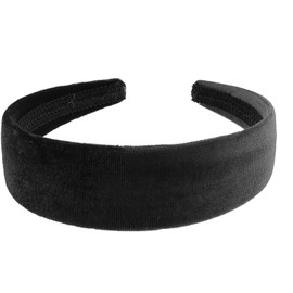 Ladies Girls Evening 3cm Wide Velvet Headband Alice Band (Black)