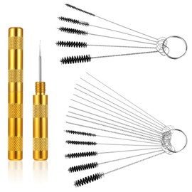 Airbrush Cleaning Kit,Multi-Purpose Straw Cleaner Brushes Sets,Airbrush Cleaner for Spray Paint,Airbrush Accessories with 10 Cleaning Needles,10 Cleaning Brushes and 2 Sharp Pick Needle
