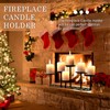 Fireplace Candelabra Candle Holder Matte Black Metal Candleholder with 6