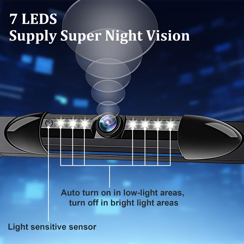 Backup Camera for Car 7 Inch HD 1080P Front Rear