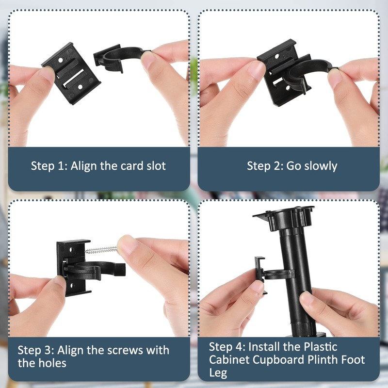 Hotop 4 Sets Bath Panel Clips Kitchen Plinth Kick Board
