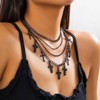 Gothic Black Cross Necklace for Women,Goth Layered Crucifixion Choker Necklace