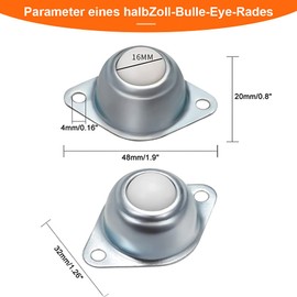 THETAG Furniture Castors Small Pack of 8 Ball Castors for Furniture Cabinet Castors Small Nylon Ball Castors for Transfer or Transport Device