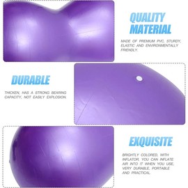 Peanut Ball Balance Trainer Exercise Ball PVC Yoga Peanut Ball Yoga Ball with Inflator Fitness Ball Thicken Ball for Yoga Pilates - Color: PURPLE