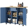 JY QAQA 42" Kitchen Island with Storage on Wheels, Rolling