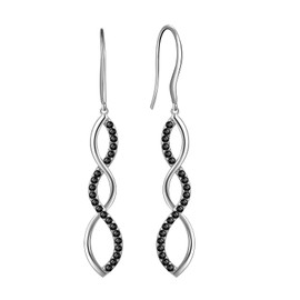 Aurora Tears, Women's 925 Sterling Silver, Spiral Earrings with Small Crystal, Gold-Plated Silver