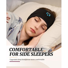 Perytong - Auriculares inalámbricos Bluetooth para dormir, diadema deportiva inalámbrica, larga duración, ligeros, de alta fidelidad, estéreo, ergonómicos, ASMR, para dormir, regalo para hombres y