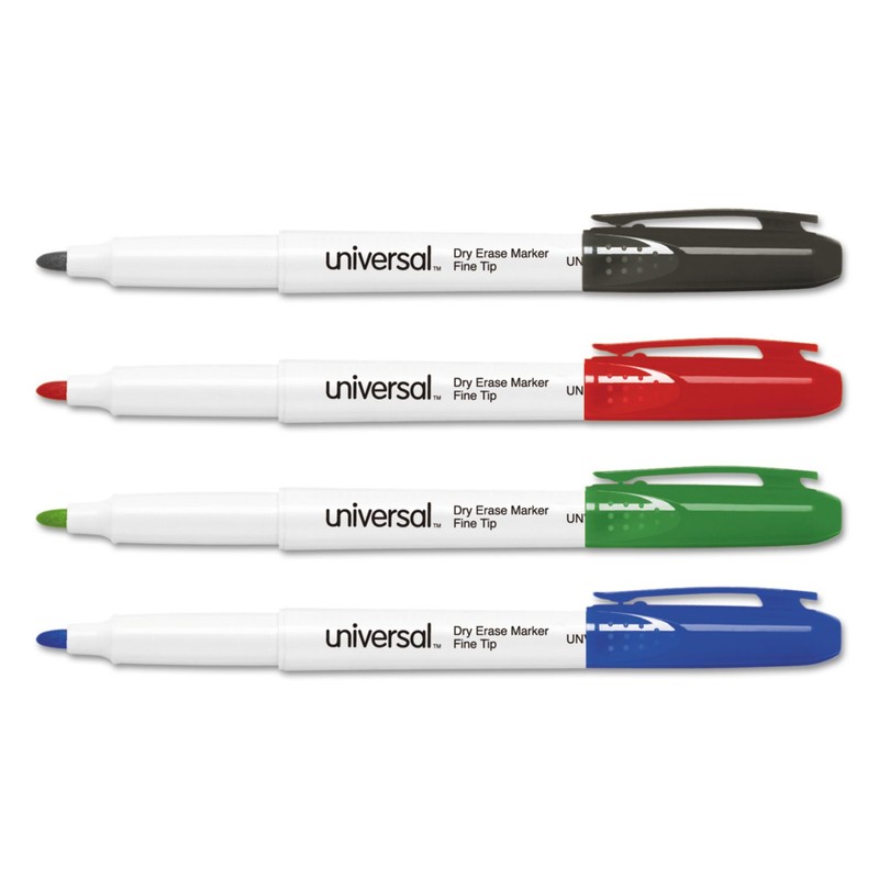 Universal Pen Style Dry Erase Marker, Fine Bullet Tip, Assorted