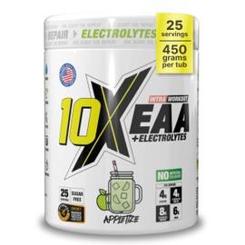 10X Athletic EAA Essential Amino Acids - Appletize, Muscle Recovery & Hydration, 450g, Vegan, Gluten & Lactose-Free, Supports Muscle Growth,Informed-Sport Certified