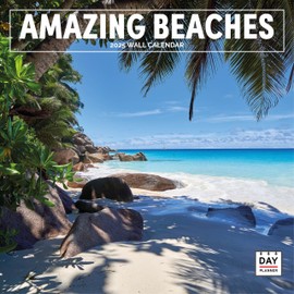 Dayplanner Publishing Amazing Beaches Calendar 2025, Large Square Wall Calendar, 16 Month, Beaches Gift Travel Calendar