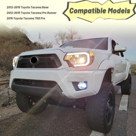 CarPartsDepot Front Bumper End Cap Compatible with 2012-2015 Toyota Tacoma Bumper Extension Outer with Wheel Opening Flares Hole (Pair)