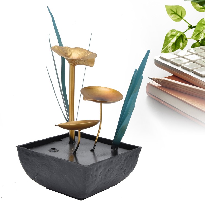 Tabletop Fountain LED Lights No Noise Compact Lightweight Classic Indoor