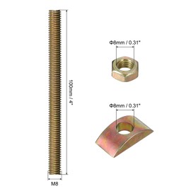 sourcing map 5/16" x 4" CounterTop Connector, 8 Set Table Fastener Furniture Connecting Kit Used to Connect Table Top Bed Butcher Block CounterTops