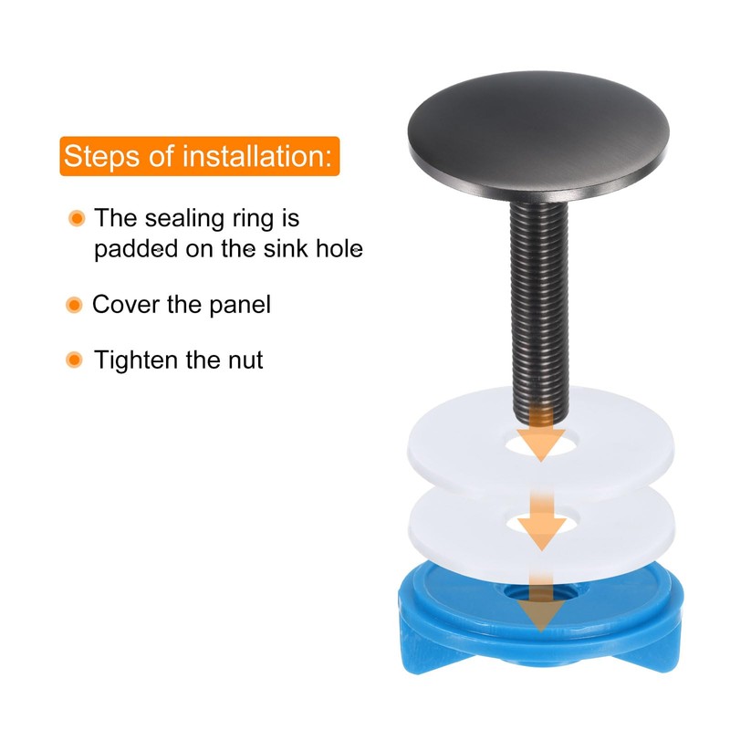 sourcing map Kitchen Faucet Hole Cover Copper, 2" Sink Hole