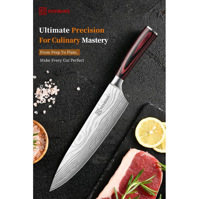 KEEMAKE Chef Knife 8 Inch - Ultra Sharp Kitchen Knife