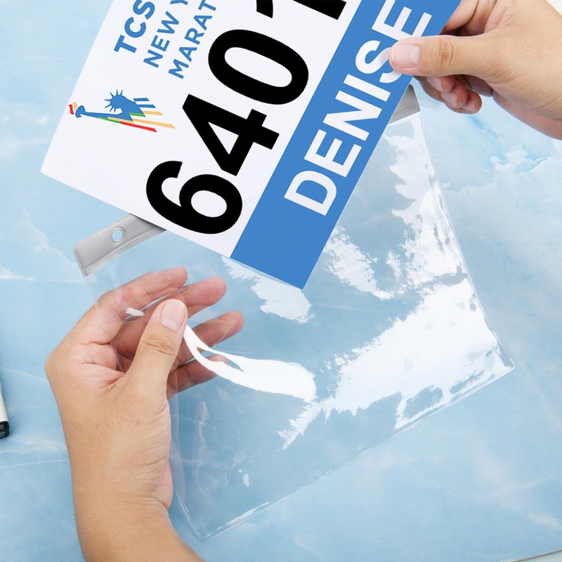 20 Pack Race Bib Display Vinyl Protector Sheets, Clear Race