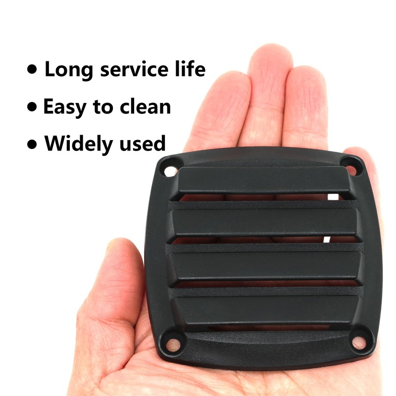 LEQMG Nylon Louvered Thru Vent,Plastic Black Flush Marine Boat Vent,Free