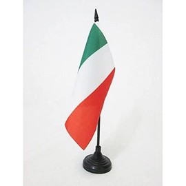 AZ FLAG ITALY CISALPINE REPUBLIC TABLE FLAG 5'' x 5'' - REPUBBLICA CISALPINA - FORMER ITALIAN DESK FLAG 15 x 15 cm - Black plastic stick and base