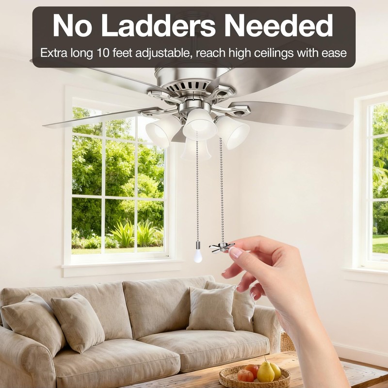 SmoTecQ 10 Feet (120 Inch) Ceiling Fan Pull Chain Extension