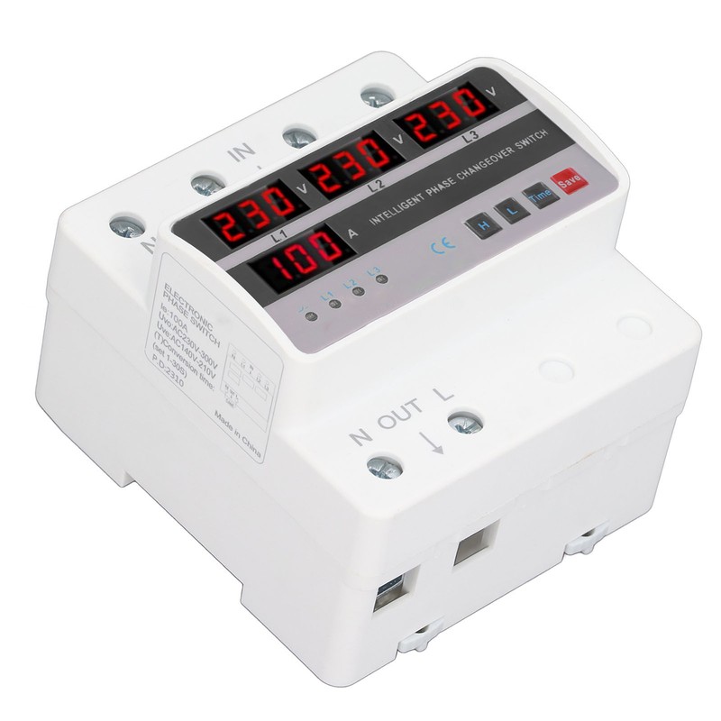 3 Phase Voltage Transfer Switch DIN Rail Mounted Electrical Selector