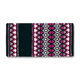 Mayatex Starlight Saddle Blanket, Black/Soft Turquoise/Charcoal/Gray Silver Metal/Ocean/Teal/Black Metal/Cream