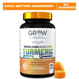 Nature's Truth TURMERIC CURCUMIN 270MG & GINGER 12MG Supplement 60 Vegan Gummies
