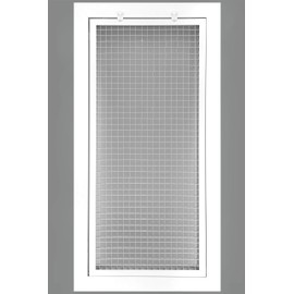 HVAC Premium 10" x 24" Cube Core Eggcrate Return Air Filter Grille for 1" Filter - Aluminum - White [Outer Dimensions: 12.5" x 26.5]