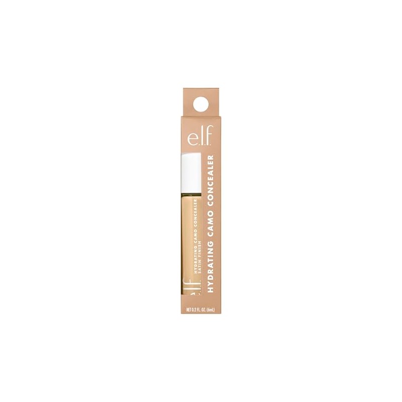 e.l.f. Hydrating Camo Concealer, Wrinkle-Free and Full Coverage, Satin Finish,