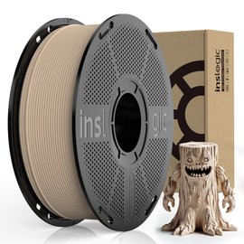 Inslogic WoodFill PLA Filament 1.75mm, 3D Printer Filament Matte Finish, Real Wood Texture, Fast Printing, Fit Most FDM 3D Printers, 1kg (2.2lbs), Maple Wood