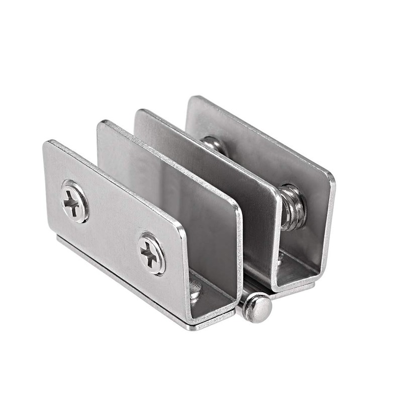 uxcell Glass Hinge Cabinet Door Hinge Glass Clamp,Stainless Steel, for