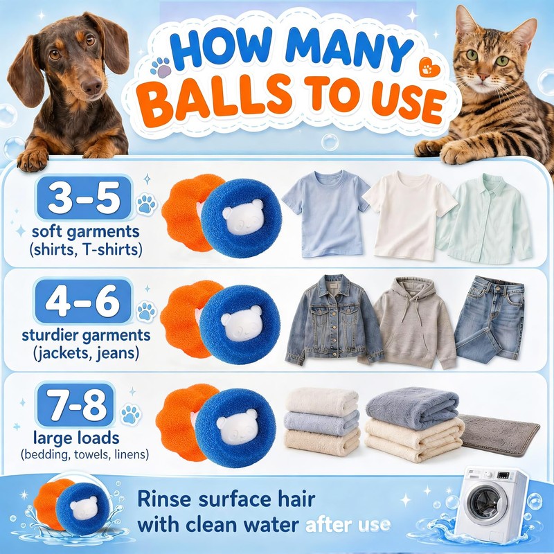Pet Hair Remover Washing Machine – 8PK Laundry Lint Catcher