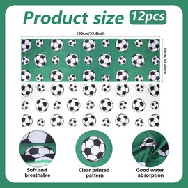 BOXOB 12pcs Sports Cooling Towel, 39.4x11.8in Soft Breathable Chilly Towel Bulk Cold Sweat Rag Sport Team Coach Gifts for Yoga Running Workout Gym (Soccer)