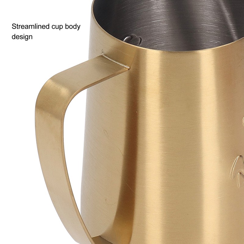 Frothing Cup 420ML 304 Stainless Steel Streamlined Cup Body Design