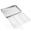 Stainless Steel Baking Sheet with Rack Set, E-far 12.4”x9.7” Cookie
