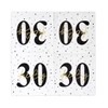 20 Napkins for 30th Birthday 33 x 33 cm White