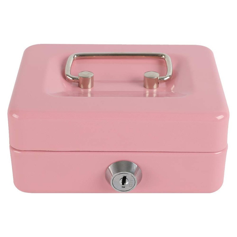xydled Locking Steel Mini Cash Box with Removable Coin Tray