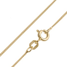 trendor Fine Curb Chain 925 Silver Gold-Plated Chain 1.1 mm Wide Magical Necklace for Women Timeless Gift Idea 15682, Sterling Silver