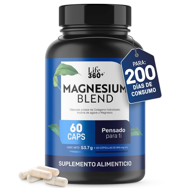 LIFE 360+ Magnesium Blend | Óxido, Glicinato, Gluconato y Citrato|