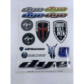 Dye NEW 2014 DYE Paintball Sticker Sheet Lot - Promo Decal Set Tactical DAM Rotor DM