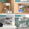 Housolution Under Sink Organizer, 2 Tier Metal Pull Out Under
