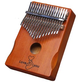Kalimba Thumb Piano 21Keys Kit Professional Tuned Calimba Portable 17Keys Finger Piano Kit Birthday Festival Gifts For Kids Adults Music Lovers Beginner (Hand Heart Retro Color, 17 Keys)