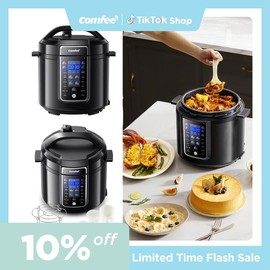 COMFEE’ 9-in-1 Electric Pressure Cooker Olla de Presion 6QT Slow Rice Cooker 14 Presets Instant Multi Cooker