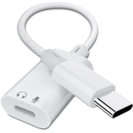 USB C to Lightning Audio Adapter, USB C Male to Female Lightning Earbuds Audio Adapter Compatible with iPhone 16 Pro Max/16/16e/15/15 Pro, iPad Pro, iPad Air 6/5, MacBook, Galaxy S25/S24 (No Charge)