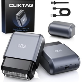 Mini Electric Foil Shaver for Men - Portable Travel Electric Razor for Face, IPX7 Waterproof, USB-C Rechargeable, LED Display, 3 Floating Blades, Wet/Dry for Travel & Home