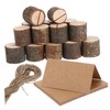 TOVINANNA 20 Sets Rustic Tree Stump Card Holders with Jute