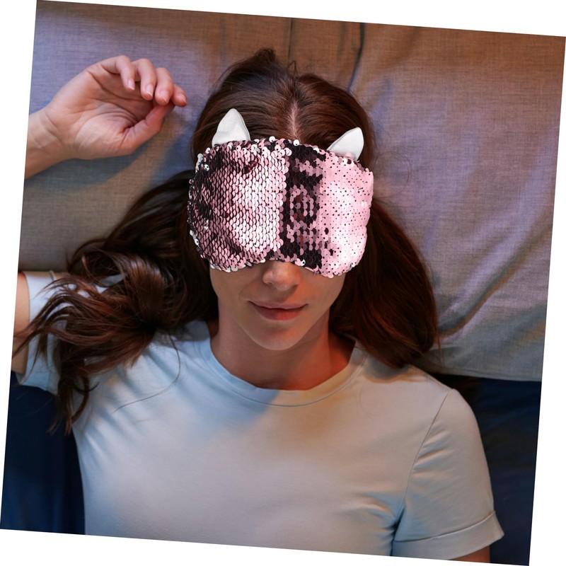 Beavorty Cute Glitter Unicorn Sequin Sleeping Eye Mask with Strap